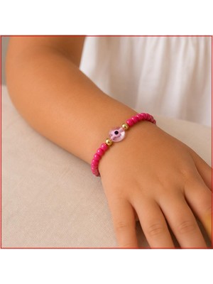 BijuStore Pembe Renk Boncuk - Nazar Boncuğu Çocuk Bileklik