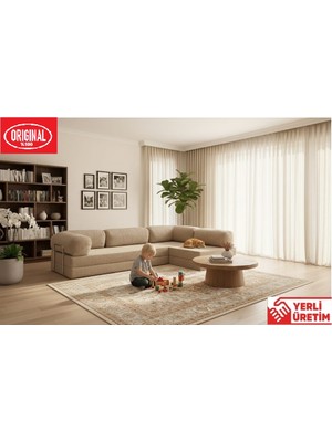 Herev Mix 300X200 Açık Köşe L Tipi 50 Dns Süngerli Şark Köşe Koltuk