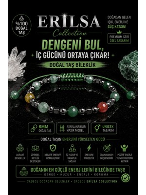 Erilsa Sertifikalı Doğal Taş Bileklik 6 mm Ayarlanabilir Unisex Premium Model - Denge Bilekliği