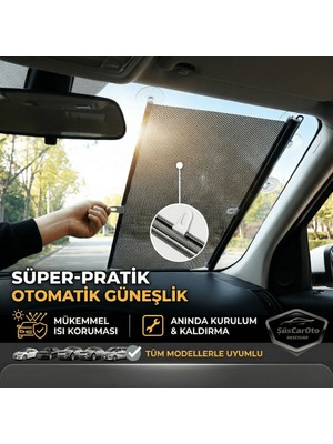 Empressco Şüscaroto Aksesuar Oto Katlanır Stor Güneşlik Ön Arka Cam Gölgelik Noktalı Otomatik Sürgülü Güneş Koruyucu Araba Suv - Fiyatı, Yorumları