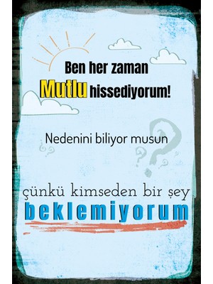 tp Retro Vintage 5 mm Ahşap Üzerine Mutlu Hissediyorum Temalı Poster Tablo 20X30 cm
