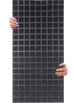 Esranın Dünyası Tink Kendinden Yapışkanlı Akustik Ses Yalıtımı, Duvar Ses Yalıtım Paneli, Ses Emici Keçe Panel, Dekoratif Kare Desenli Keçe Panel 45X90 cm / 2 Adet / 0,81 M² Antrasit