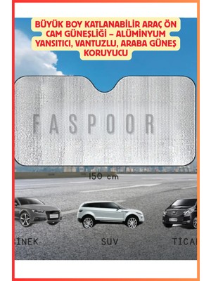 Empressco Faspoor Büyük Boy Katlanabilir Araç Ön Cam Güneşliği – Alüminyum Yansıtıcı, Vantuzlu, Araba Güneş Koruyucu - Fiyatı, Yorumları