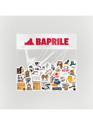 Baprile Kahve Temalı 32 Parça Kaliteli Laptop Telefon Termos Coffee Etiket Seti