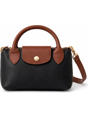 Elan Collection Kadın Çanta Küçük Boy Minimalist Tasarım Mıknatıs Kapama El ve Omuz Çantası Siyah