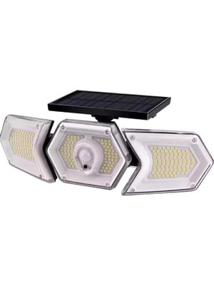 Zibox Powermaster Solar Güneş Enerjili Geniş Açılı Çift Kanatlı 254 Smd Ledli 3 Modlu Beyaz Indüksiyon Lambası W774A