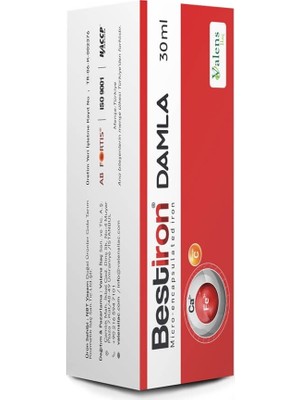 Valens Bestiron Damla Demir ve Vitamin C 30 ml Çocuklar İçin Özel Formül Türkiye Menşeli