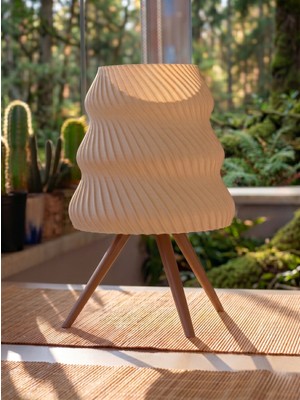 Mekatris Wobble Spiral Dekoratif Masa Lambası - E27 Duy ve LED Ampul Dahil 3D Abajur