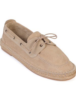 Capone Outfitters Drake Hakiki Deri Süet Espadril Tabanlı Erkek Loafer Ayakkabı