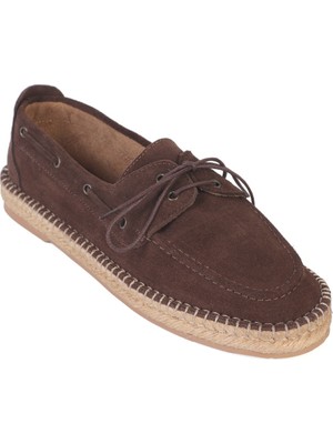 Capone Outfitters Drake Hakiki Deri Süet Espadril Tabanlı Erkek Loafer Ayakkabı