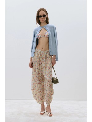 Suud Collection Renkli Peony Desenli̇ Şalvar Pantolon