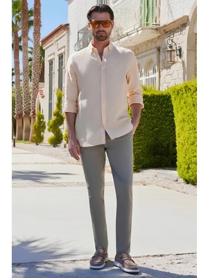 İmza Taş Yan Cep Slim Fit Pamuklu Chino Pantolon 1003260168