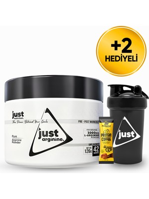 Just Nutrition L-Arginine 126 Gr L-Arjinin 42 Servis + Shaker + Protein Kahve Hediyeli