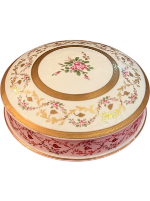 Limoges El Boyaması Porselen Bonboniyer  - 14,5 cm Çapında