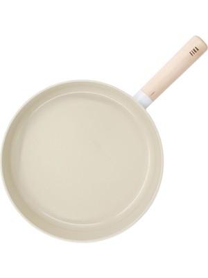 Neoflam Döküm 28 cm Ahşap Saplı Tava Bej