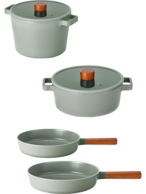 Neoflam Fika Döküm Gri 6 Parça Set 22 cm Drn+24 Sığ Tava
