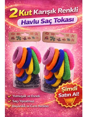 Bezos 6’lı 2 Paket Karışık Renkli Havlu Saç Tokası Yumuşak Elastik Dayanıklı Lastik Toka Seti