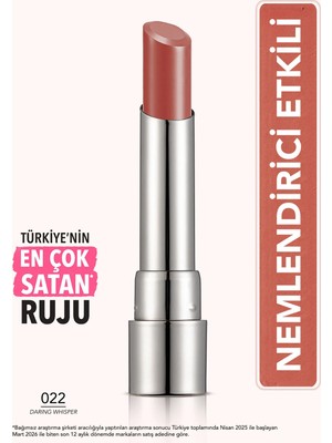 Flormar Sheer Up Yarı Transparan & Parlak Bitişli Nemlendirici Ruj - 022 Daring Whisper