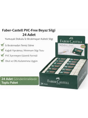 Bezos NO24 Pvc Free Beyaz Silgi 24 Adet Standlı Kutu Iz Bırakmayan Yumuşak Okul Ofis Silgisi