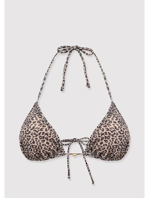 Mavi Leopar Desenli Bikini Üstü 1914167-33653