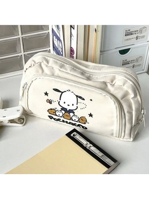 Schulzz Pochacco Y2K Geniş Kapasiteli Soft Kalemlik Ayıcık Model Kumaş Malzemeden Dayanıklı