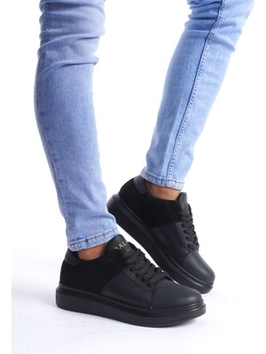 ET151 Boost Bağcıklı Cilt Süet Erkek Günlük Sneaker Ayakkabı St - Siyah