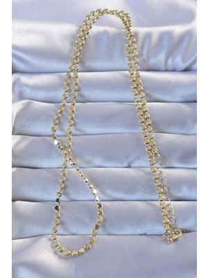 Fantastik Store 316L Çelik Gold Renk 60 cm Parçalı Ezme Kolye - Lisinya