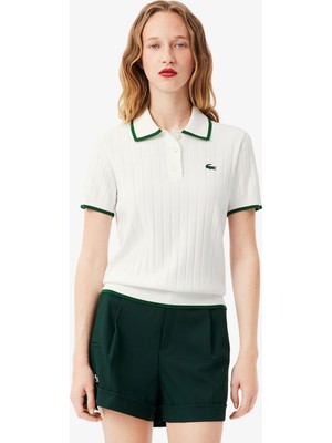 Lacos Kadın Regular Fit Kısa Kollu Polo Yaka Trikot-Shirt