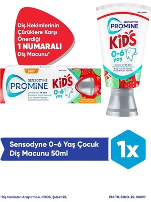 Sensodyne Promine Kids Çilekli & Tatlı Naneli Diş Macunu 50 Ml