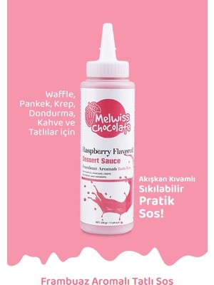 Melwiss Chocolate Frambuaz Aromalı Tatlı Sos 330 g - Waffle & Krep & Pankek Sosu