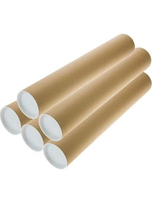 Esranın Dünyası Beylini 5 Adet Postüp Kapaklı Silindir Kutu Karton Rulo Gönderi Poster Afiş Harita Tüpü Gönderi Kutuları (45 Cm)