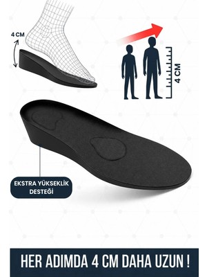Lord Mountain 4 cm Boy Uzatıcı Tabanlık Yüksek Konforlu ve Kaymaz Özellikli 44-46 Miktar