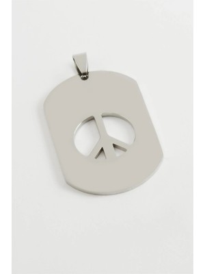Tak Calıştir Barış Işareti Çelik Kolye Ucu 3*5 cm