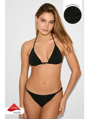 Kom Shine Parlak Kumaş Üçgen Bikini