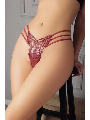 Çamaşır Kenti Kiremit Kelebek Desen Tanga String