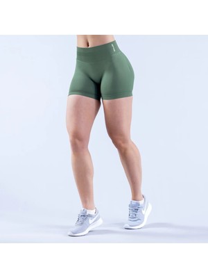 Dfyne Dynamic Yeşil Seamless Spor Şort Erkekler İçin Ayarlanabilir Bel ve A-Line Kalıp