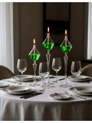 Shabbo Glass Dıamond Ayaklı Cam Kandıl