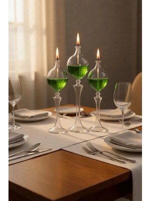 Shabbo Glass Drops Ayaklı Cam Kandıl 3lü Set