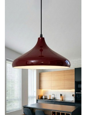 Marrien Nova Bordo Metal Sarkıt (35 cm) Yemek Masası Üstü Avize Mutfak & Salon Aydınlatması
