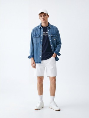 LTB California Baskılı Relaxed Lacivert T-Shırt