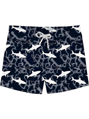 Slipstop Siyah Erkek Çocuk Desenli Şort Mayo Big White Junior Short