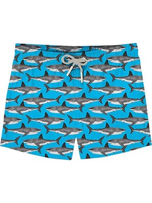 Slipstop Mavi Erkek Çocuk Desenli Şort Mayo Santana Junior Short