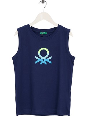 United Colors Of Benetton Lacivert Erkek Çocuk Baskılı T-Shirt 3I1XCH023
