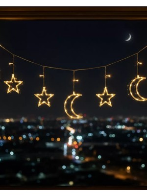 Midas Toptan Home Büyük Ay Yıldız LED Ramazan Süsü Sıcak Beyaz Dekoratif Işık