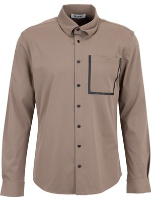 gmg firenze Gmg Fırenze Bej Erkek Slim Fit Gömlek GU26MSS02219
