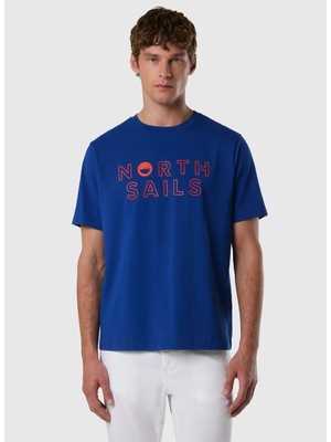 North Sails Mavi Erkek Regular Fit Baskılı T-Shirt NS0000693144