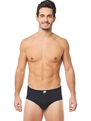 Tutku 12 Adet Erkek Penye Slip Külot %100 Pamuk  Siyah Abani Classic