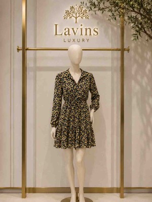 Butik Elysia Hardal Desenli Elbise