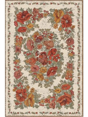 Kartela Halı Karabağ Halı Jüt Taban Dokuma Halı Bej - 120 x 180 cm