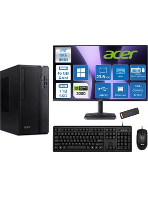 Acer Veriton S2720G Intel Core I5 14400 16GB Ddr5 1tb SSD Windows 11 Pro 23.8 Inç Monitör Nvidia RTX3050 8gb Masaüstü Bilgisayar 243050DTR1PEM003WP03 + Zetta Flash Bellek